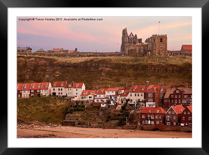 Whitby Town Framed Mounted Print by Trevor Kersley RIP