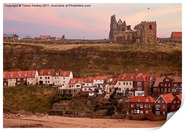Whitby Town Print by Trevor Kersley RIP