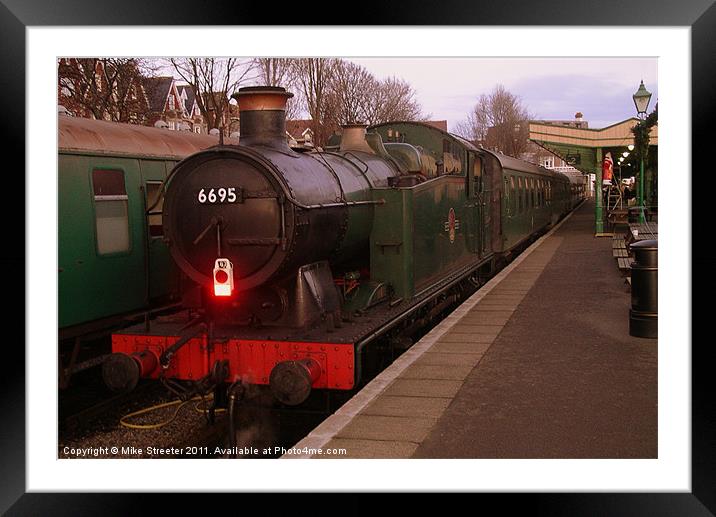 6695 at Swanage Station Framed Mounted Print by Mike Streeter