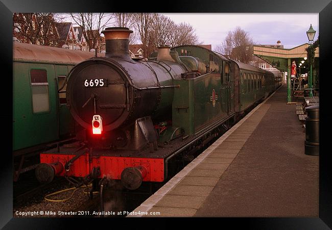 6695 at Swanage Station Framed Print by Mike Streeter