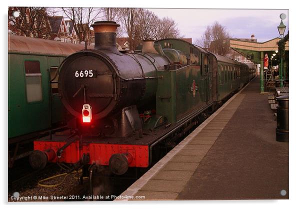 6695 at Swanage Station Acrylic by Mike Streeter