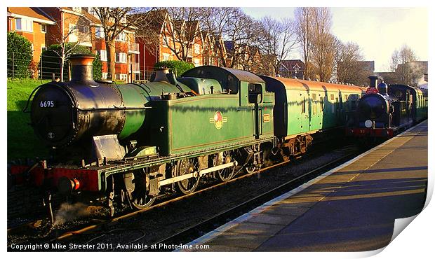 6695 at Swanage Station 2 Print by Mike Streeter