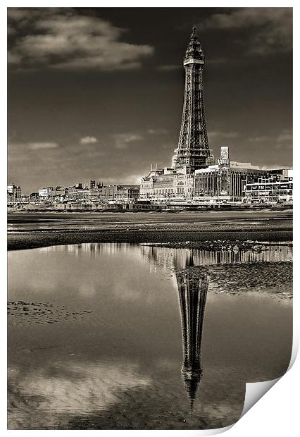 Blackpool Tower Reflections Print by Jeni Harney