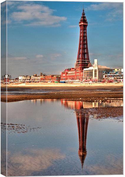 Blackpool Tower Reflections Canvas Print by Jeni Harney