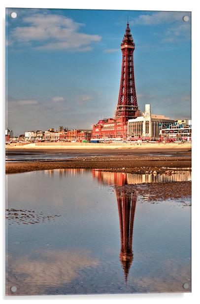 Blackpool Tower Reflections Acrylic by Jeni Harney