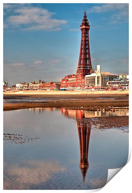 Blackpool Tower Reflections Print by Jeni Harney