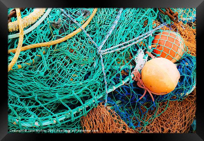 Colourful Pile of Fishing Nets Framed Print by Jane McIlroy