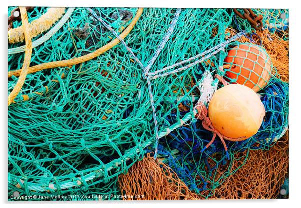 Colourful Pile of Fishing Nets Acrylic by Jane McIlroy