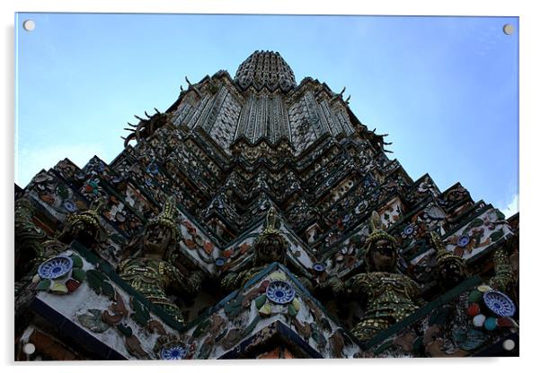 Temple in Bangkok Acrylic by helene duerden