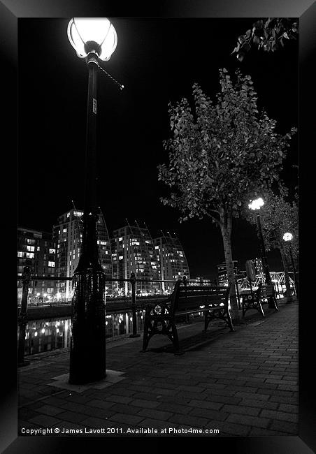 Lamp Stand At the Quays Framed Print by James Lavott