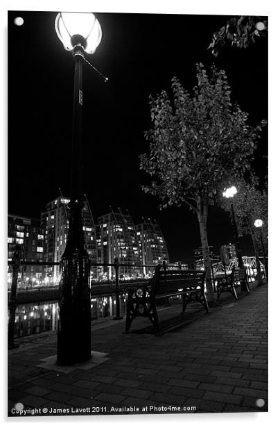 Lamp Stand At the Quays Acrylic by James Lavott