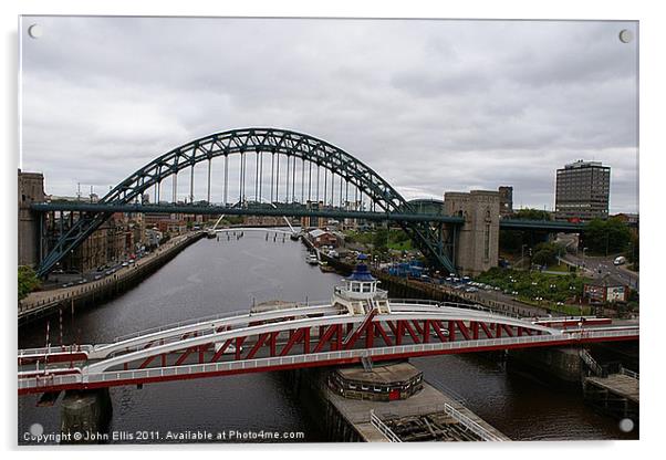 Tyne Bridges Acrylic by John Ellis