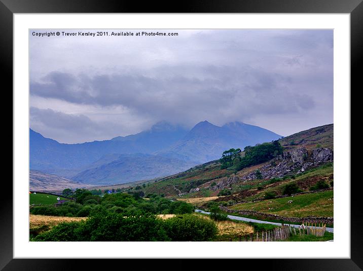 Snowdon through the Clouds Framed Mounted Print by Trevor Kersley RIP