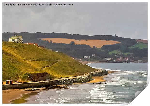 The View to Sandsend Print by Trevor Kersley RIP