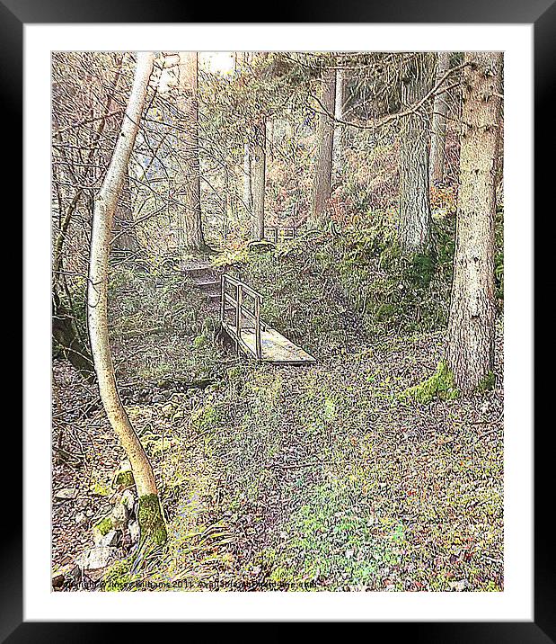 Bridge over a brook Framed Mounted Print by Linsey Williams