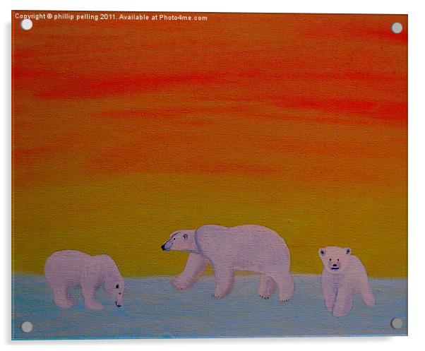 Polar Bears at sunset. Acrylic by camera man