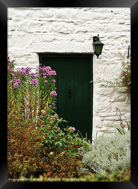 The Green Door Framed Print by John Ellis