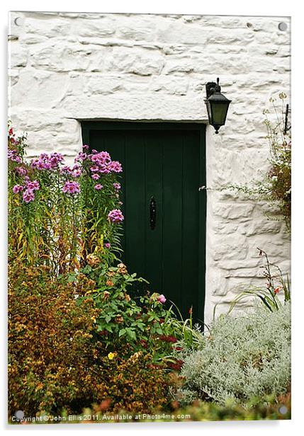 The Green Door Acrylic by John Ellis