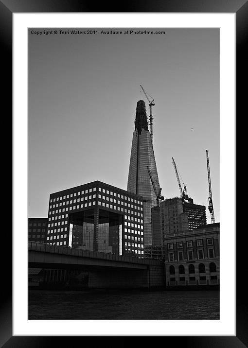 Number 1 London Bridge & Shard Framed Mounted Print by Terri Waters