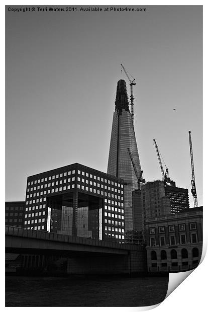 Number 1 London Bridge & Shard Print by Terri Waters