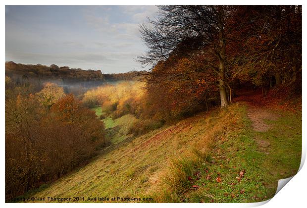 View into River Bybrook Valley Print by Karl Thompson