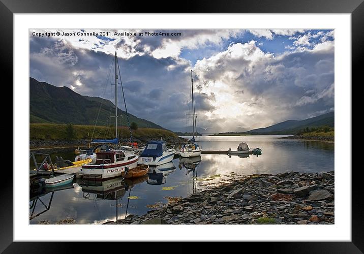 Boats near Glencoe Framed Mounted Print by Jason Connolly