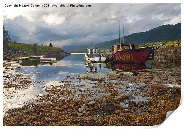 Boats At Loch leven Print by Jason Connolly