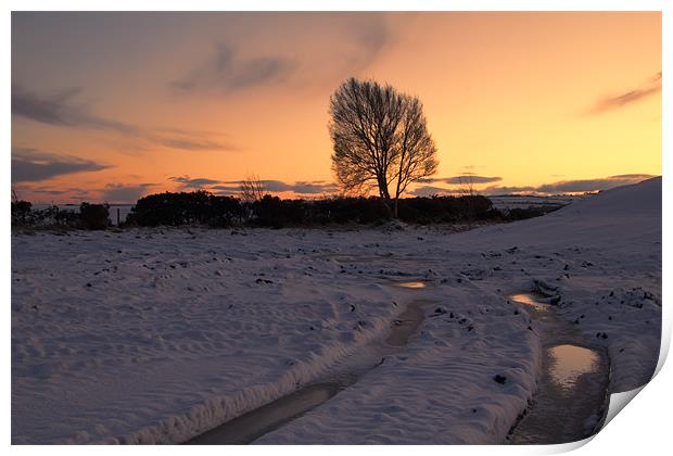 wintry sunset Print by Northeast Images