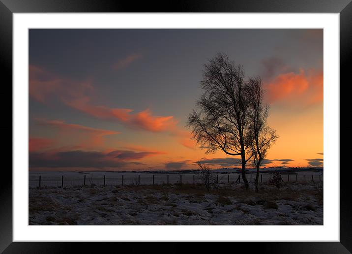 wintry sunset Framed Mounted Print by Northeast Images