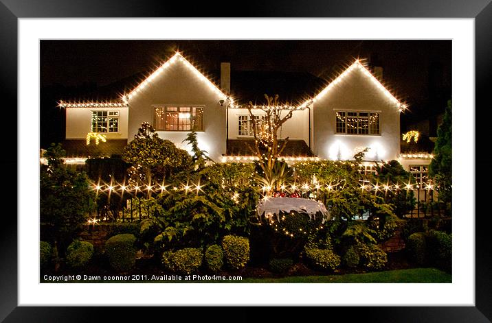 Christmas House Framed Mounted Print by Dawn O'Connor
