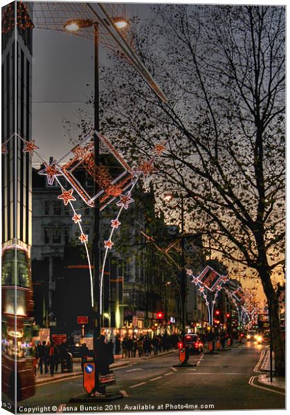 Christmas lights in London Canvas Print by Jasna Buncic