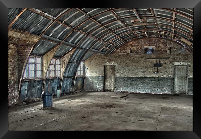Interior of a dissused Nissen Hut Framed Print by Scott Simpson