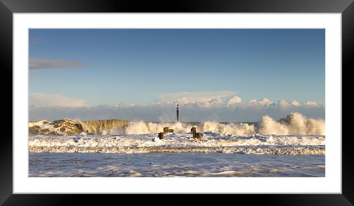 Breakers Framed Mounted Print by Simon Wrigglesworth
