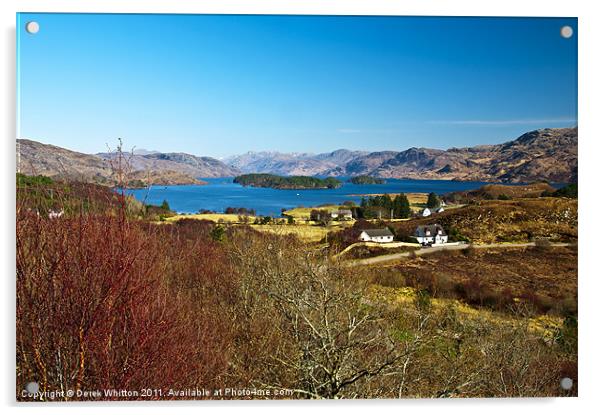 Loch Morar in Spring Acrylic by Derek Whitton