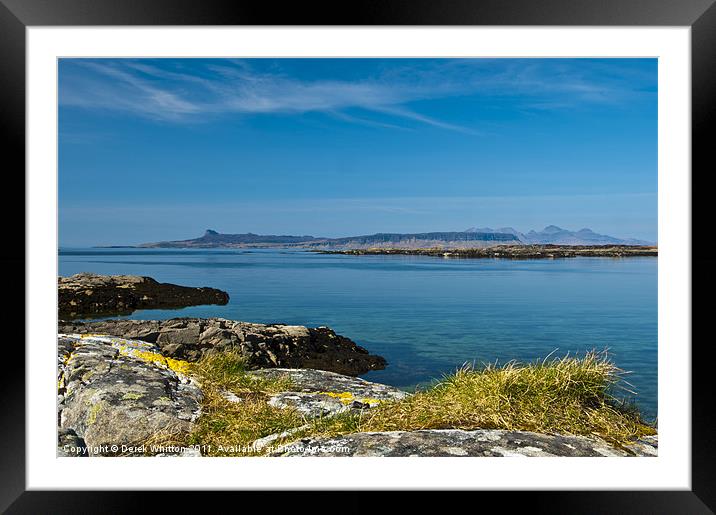 View to Eigg and Rum Framed Mounted Print by Derek Whitton