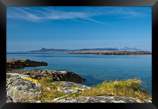 View to Eigg and Rum Framed Print by Derek Whitton