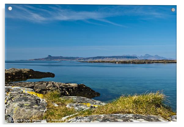 View to Eigg and Rum Acrylic by Derek Whitton