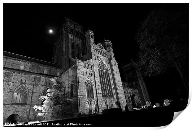 The moon over Durham Cathedral Print by James Lavott