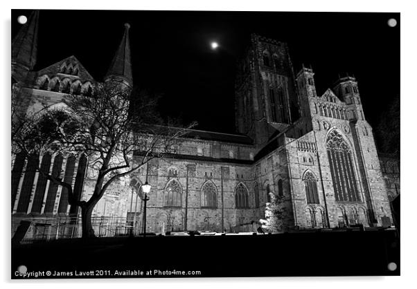 Moonshine Over Durham Cathedral Acrylic by James Lavott