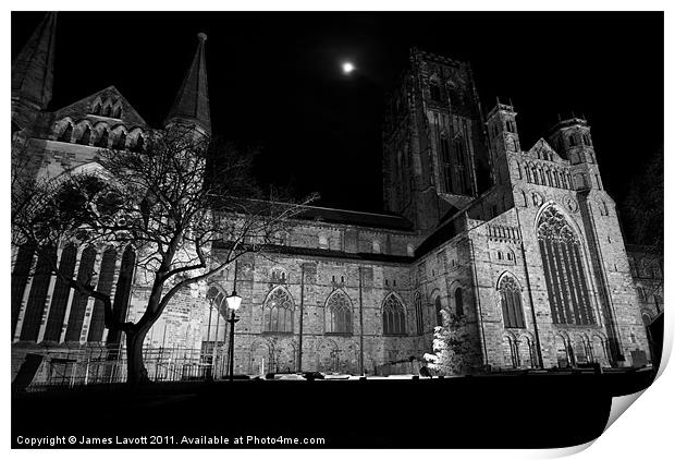 Moonshine Over Durham Cathedral Print by James Lavott