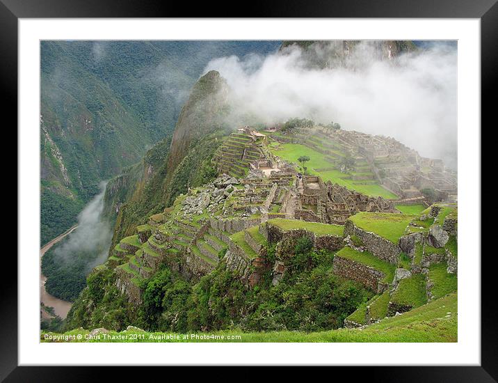 Machu Picchu Framed Mounted Print by Chris Thaxter