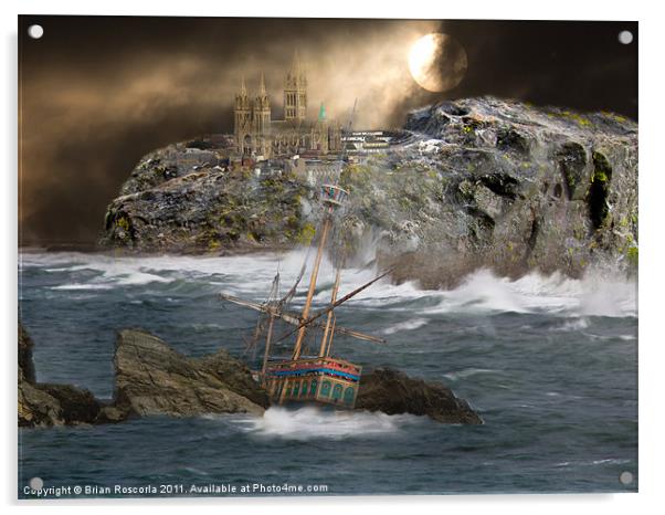 Cornish Wreckers Acrylic by Brian Roscorla