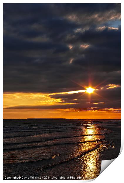 Lundy Island Sunset Print by Dave Wilkinson North Devon Ph