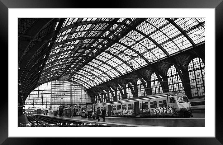 Antwerp Central Station, Belgium Framed Mounted Print by Dave Turner