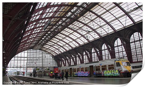 Antwerp Central Station, Belgium Print by Dave Turner