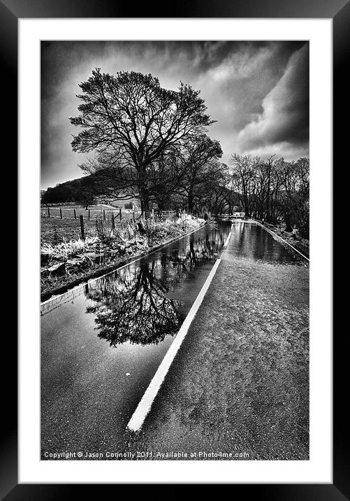 Reflections On The Road Framed Mounted Print by Jason Connolly