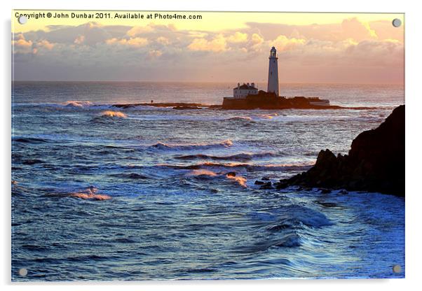 St Mary's Lighthouse at Sunrise Acrylic by John Dunbar