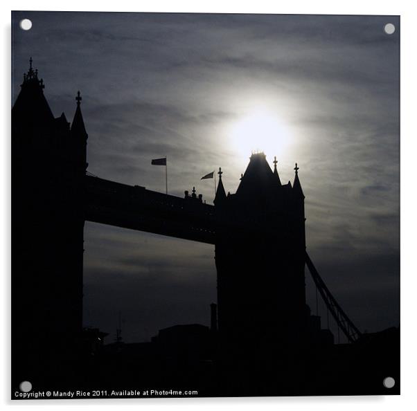 Silhouette of Tower Bridge Acrylic by Mandy Rice