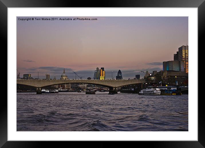 Towers on the Thames Framed Mounted Print by Terri Waters