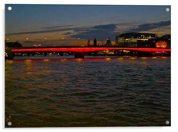 LONDON BRIDGE BY THE NIGHT Acrylic by radoslav rundic